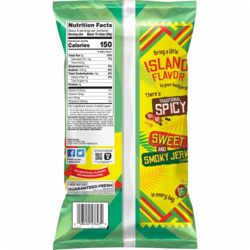 Lay's® Wavy Jerk Chicken Flavored Potato Chips Perspective: back