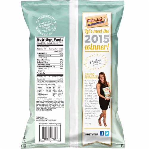 Lay's Southern Biscuits and Gravy Potato Chips Perspective: back