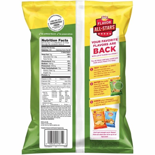 Lay's Wavy West Coast Truffle Fries Potato Chips Perspective: back