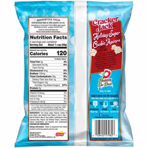 Cracker Jack Holiday Sugar Cookie Popcorn Perspective: back