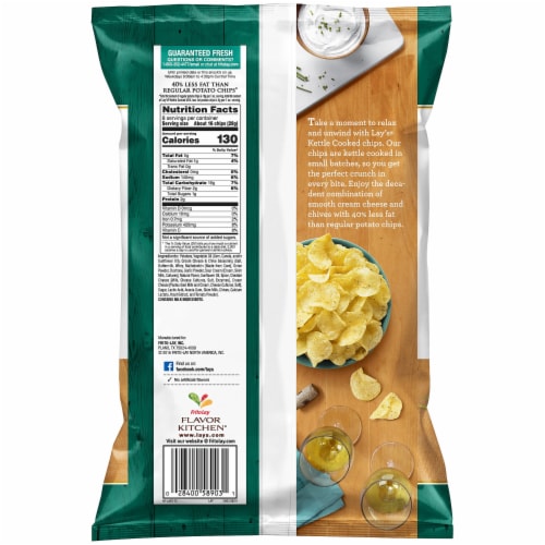 Lay's® Kettle Cooked Cream Cheese & Chive Potato Chips Perspective: back