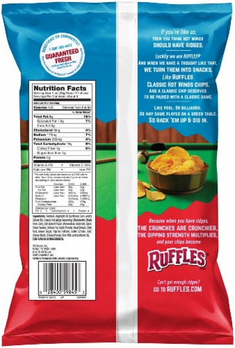 Ruffles Classic Hot Wings Flavored Potato Chips Perspective: back