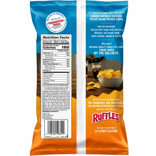 Ruffles® Loaded Bacon & Cheddar Potato Skins Potato Chips Perspective: back