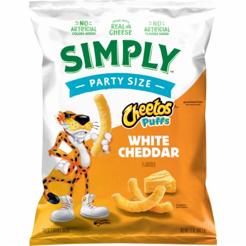 Cheetos® Simply™ Puffs White Cheddar Cheese Party Size Snacks Perspective: back