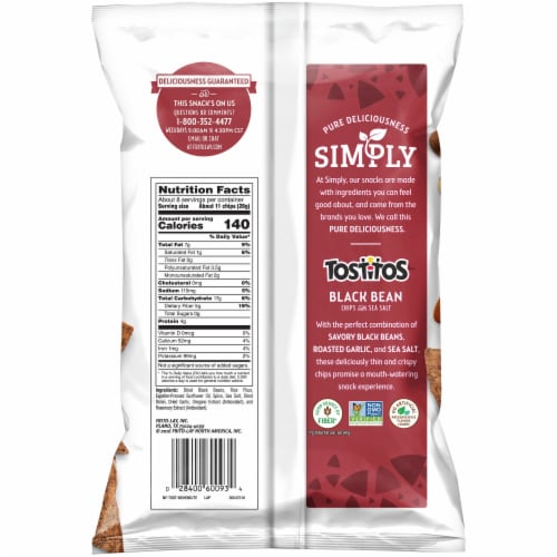 Tostitos Simply Black Bean Tortilla Chips Perspective: back