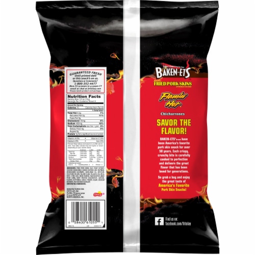 Baken-Ets® Flamin' Hot Fried Pork Skins Perspective: back