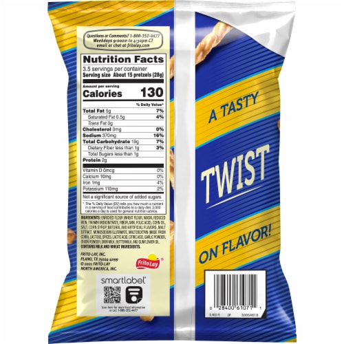 Rold Gold Recipe No 5 Savory Butter Flavored Pretzel Twists Perspective: back