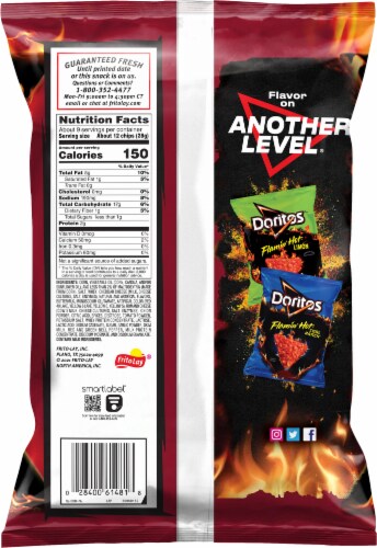 Doritos® Xxtra Flamin' Hot® Nacho Flavored Tortilla Chips Perspective: back