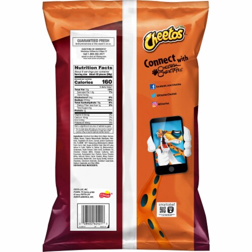 Cheetos Flamin' Hot Bag of Bones Cheese Flavored Snacks Perspective: back