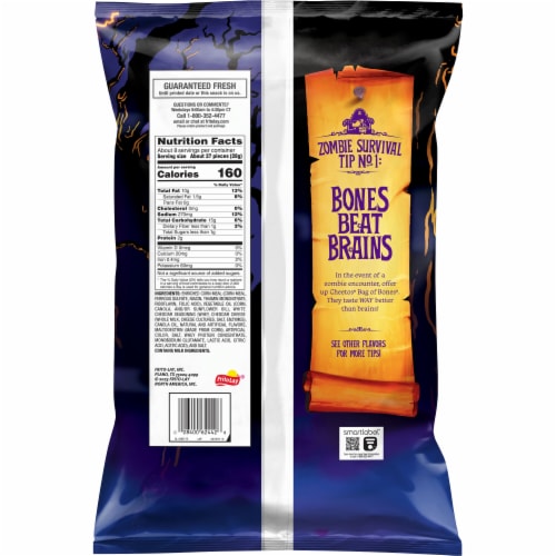 Cheetos® Bag of Bones® White Cheddar Cheese Flavored Snacks Perspective: back