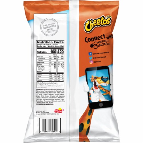 Cheetos White Cheddar Snowflakes Cheese Flavored Snacks Perspective: back