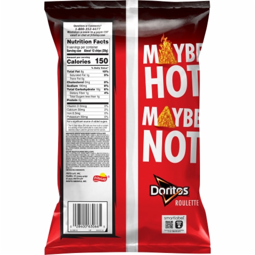 Doritos® Roulette Nacho Cheese Flavored Tortilla Chips Perspective: back