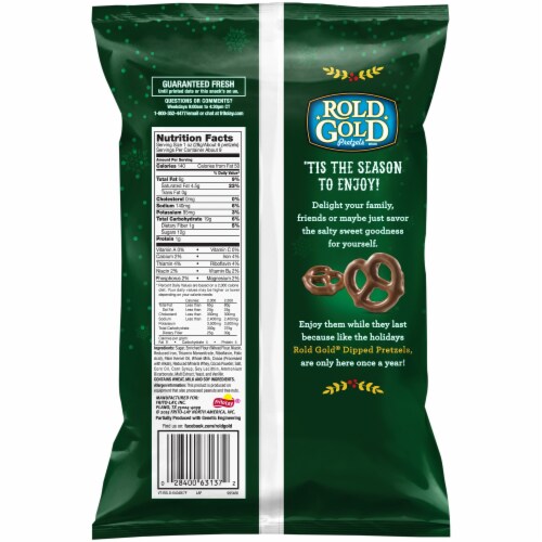 Rold Gold Holiday Classic Fudge Dipped Tiny Twists Pretzels Perspective: back