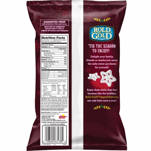 Rold Gold Peppermint Dipped Snowflakes Pretzels Perspective: back