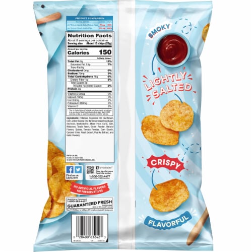 Lay's® Lightly Salted Barbecue Potato Chips Perspective: back