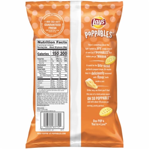 Lay's Poppables White Cheddar Potato Snacks Perspective: back