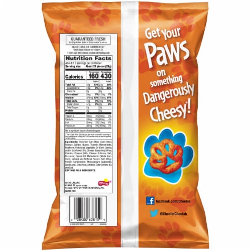 Cheetos Paws Cheese Flavored Snacks Perspective: back