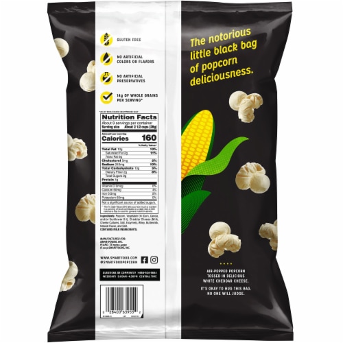 Smartfood® White Cheddar Flavored Popcorn Snacks Perspective: back
