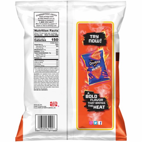 Doritos® Taco Flavored Tortilla Chips Perspective: back