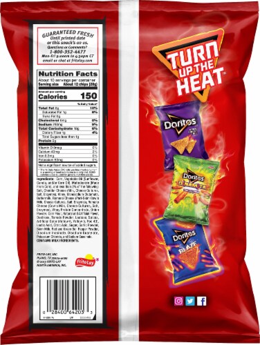 Doritos Nacho Cheese Flavored Tortilla Chips Perspective: back