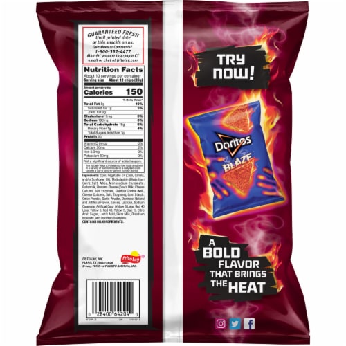 Doritos® Spicy Nacho Cheese Flavored Tortilla Chips Perspective: back