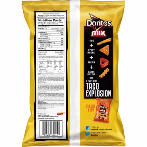 Doritos Mix Taco Explosion Snack Tortilla Chips Perspective: back