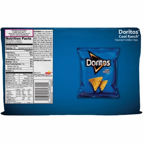 Doritos Cool Ranch Flavored Tortilla Chips Perspective: back