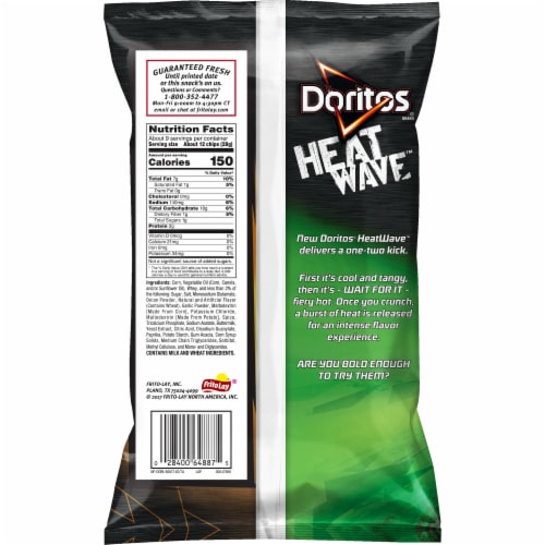 Doritos Heat Wave Chipotle Cream Tortilla Chips Perspective: back