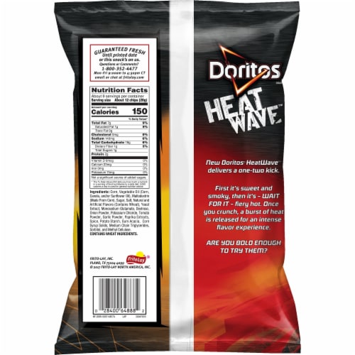 Doritos Heat Wave BBQ Flavored Chips Perspective: back