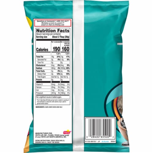 Frito Lay Sunflower Seeds Original Salted Snacks Perspective: back