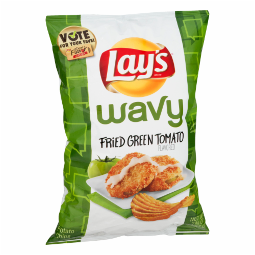 Lay's Wavy Fried Green Tomato Chips Perspective: back