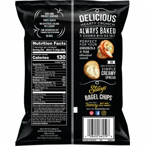 Stacy's® Simply Naked® Bagel Chips Snacks Perspective: back