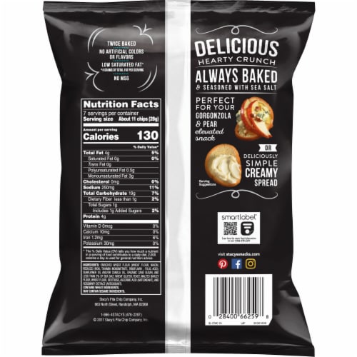 Stacy's® Simply Naked® Baked Bagel Chips Snacks Perspective: back