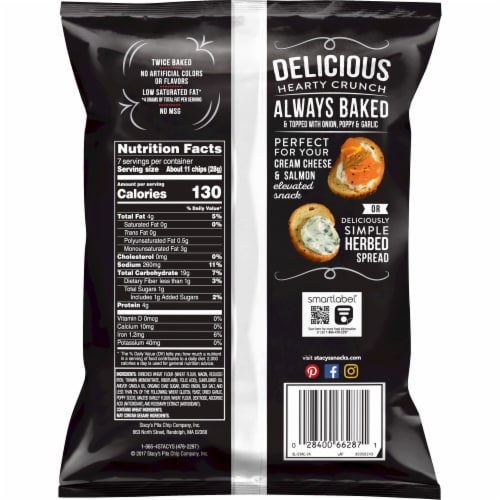 Stacy's® Everything Baked Bagel Chips Snacks Perspective: back