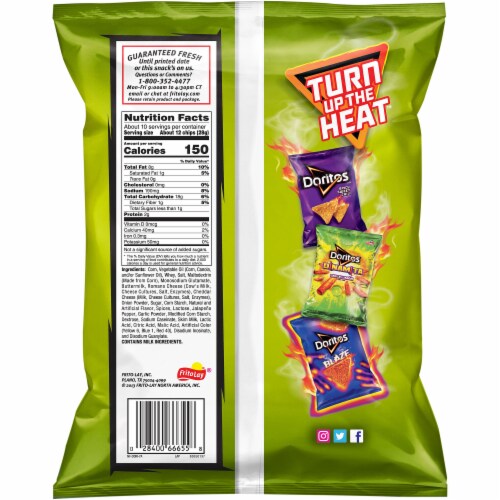 Doritos® Poppin' Jalapeno Tortilla Chips Perspective: back