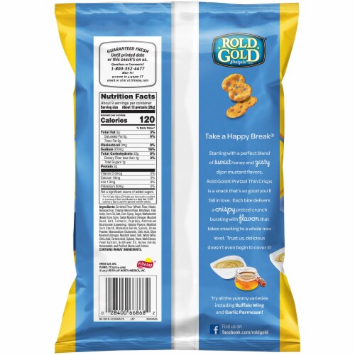 Rold Gold Honey Dijon Thin Pretzel Crisps Perspective: back