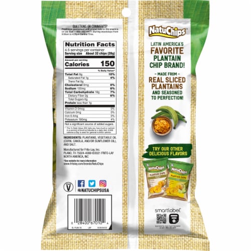 NatuChips™ Original Plantain Chips Perspective: back