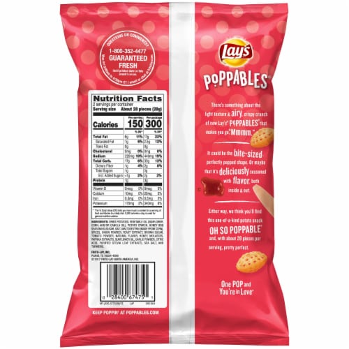 Lay's Poppables Honey BBQ Flavored Potato Snacks Perspective: back