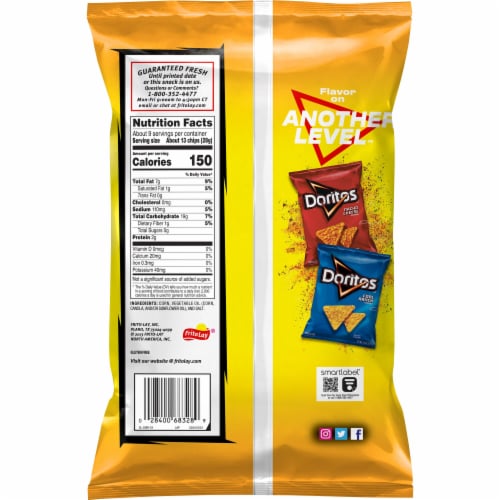 Doritos Toasted Corn Tortilla Chips Perspective: back