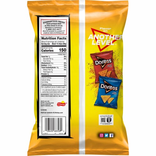 Doritos Toasted Corn Tortilla Chips Perspective: back