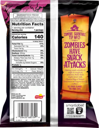 Cheetos® Bag of Bones® Cinnamon Sugar Puffed Snacks Perspective: back