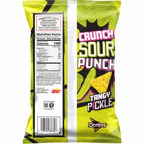 Doritos® Tangy Pickle Tortilla Chips Perspective: back