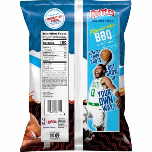 Ruffles® Flamin' Hot BBQ Potato Chips Party Size Perspective: back