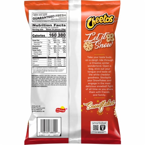 Cheetos® Limited Time White Cheddar Snowflakes Snacks Perspective: back