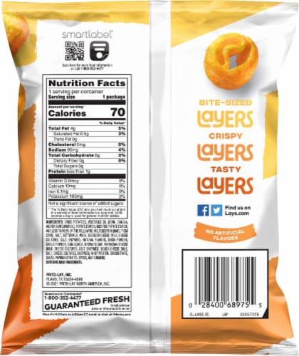 Lay's® Layers™ Three Cheese Flavored Chips Perspective: back