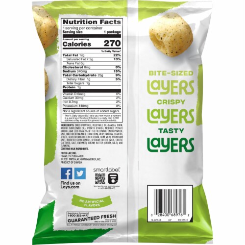 Lay's Layers Sour Cream & Onion Chips Perspective: back
