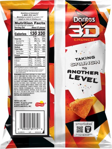Doritos® 3D Crunch Chili Cheese Nacho Tortilla Chips Perspective: back
