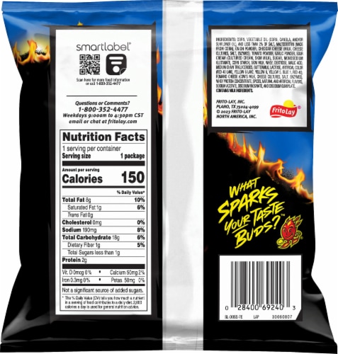Doritos® Flamin' Hot® Cool Ranch® Tortilla Chips Perspective: back