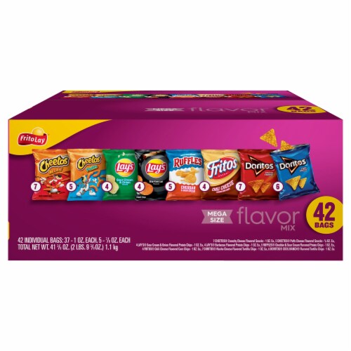 Frito Lay® Mega Size Flavor Mix Chips Variety Pack Perspective: back