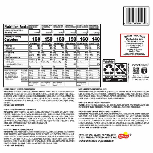 Frito-Lay® Flavor Mix Chips Variety Pack Perspective: back
